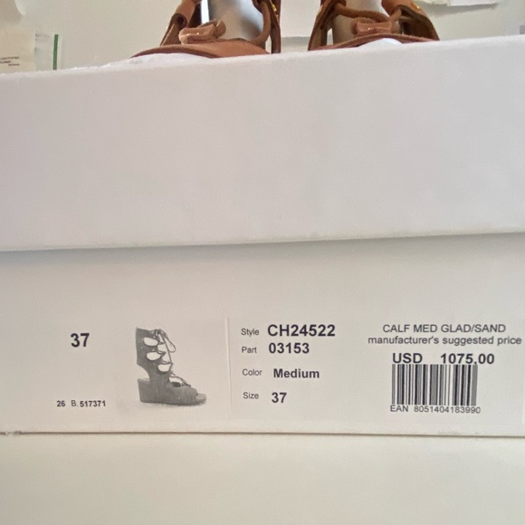 NEW YEAR SAle! NWT CHLOE TAN SUEDE LACE UP WEDGE RUNWAY GLADIATOR SANDAL - Picture 11 of 16
